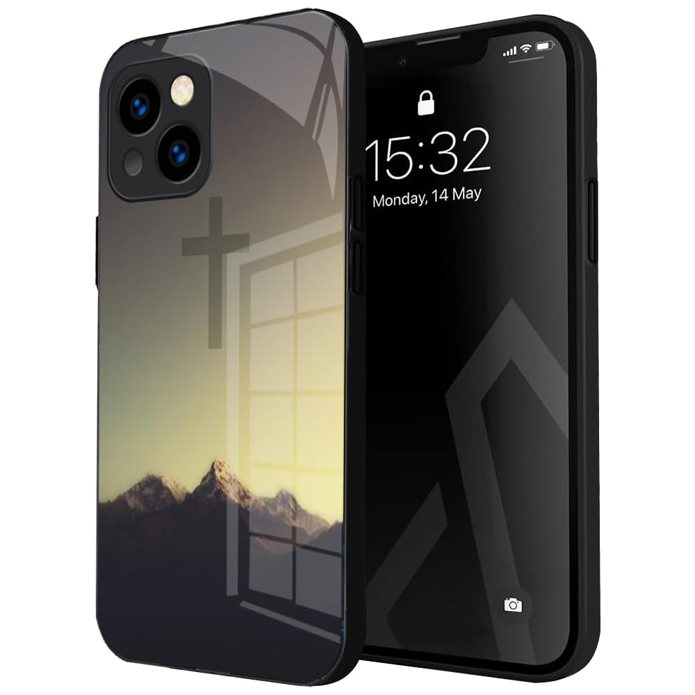 Bible Promise Case for iPhone 14 Plus Ultra Thin Non-Yellowing Case for iPhone 14 Plus Bible Promise with Tempered Glass Back