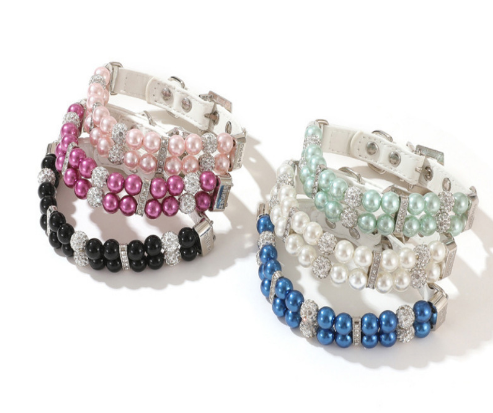 Pearl Collar and Leash Set for Pets