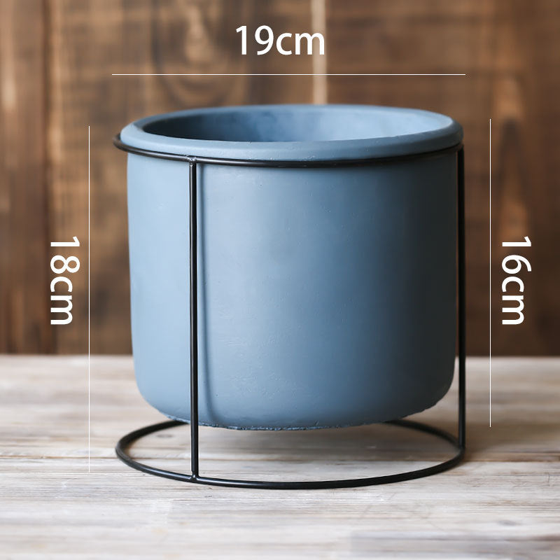 Creative Succulent Planter with Iron Stand Decor