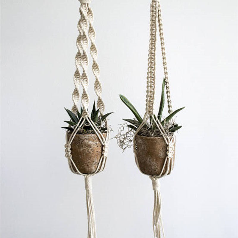 Nordic Handmade Woven Tapestry Hanging Basket Planter