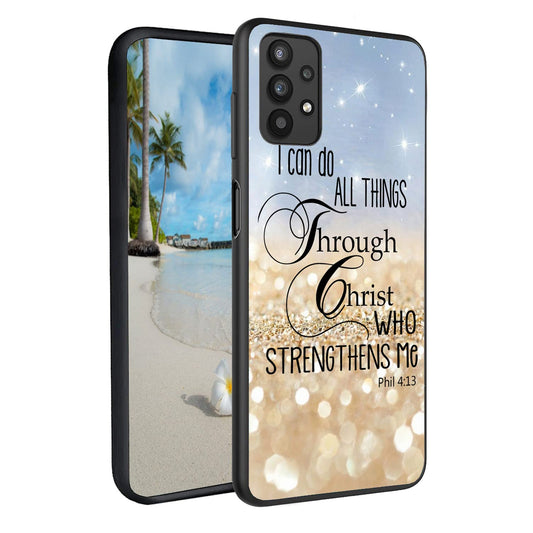 HTTYYTRYT Galaxy A32 5G Case Ultra-Thin Drop-Proof Soft and Smooth Liquid Silicone Phone Case Suitable for Samsung Galaxy A32 5G 6.5 Inch Quotes Bible Verse Phil 4-13