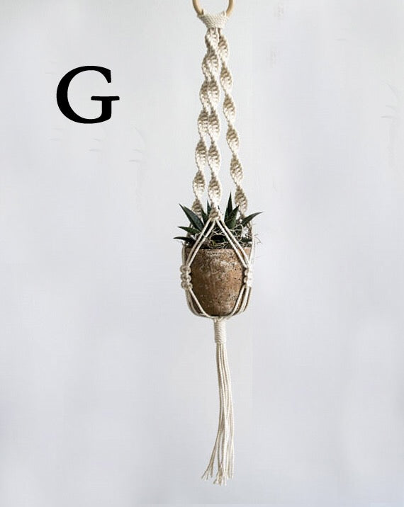 Nordic Handmade Woven Tapestry Hanging Basket Planter