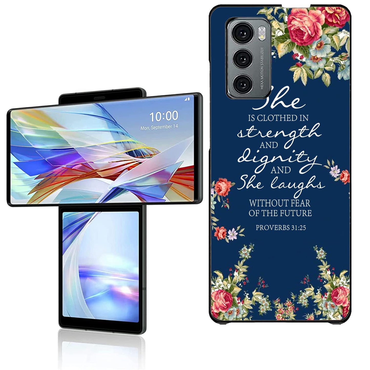 HTTYYTRYT Slim Case for LG Wing 5G for LG Wing 5G Phone Case Ultra Thin Shock-Proof Hard PC Scratch Resistant Non-Slip Case Suitable for LG Wing 5G 6.8 inch Bible Verse Proverbs 31:25