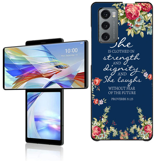 HTTYYTRYT Slim Case for LG Wing 5G for LG Wing 5G Phone Case Ultra Thin Shock-Proof Hard PC Scratch Resistant Non-Slip Case Suitable for LG Wing 5G 6.8 inch Bible Verse Proverbs 31:25