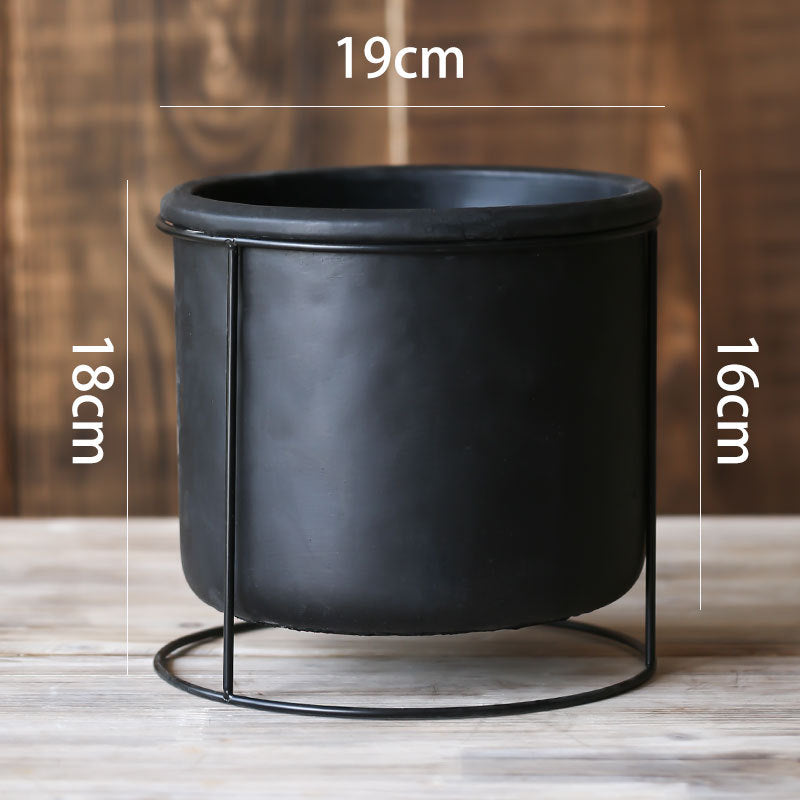 Creative Succulent Planter with Iron Stand Decor