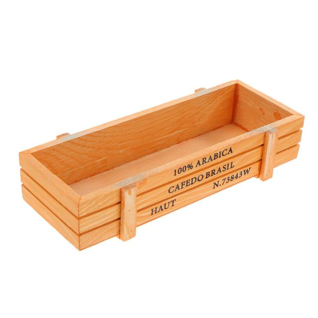 Vintage Wooden Succulent Planter Box (Rectangular)