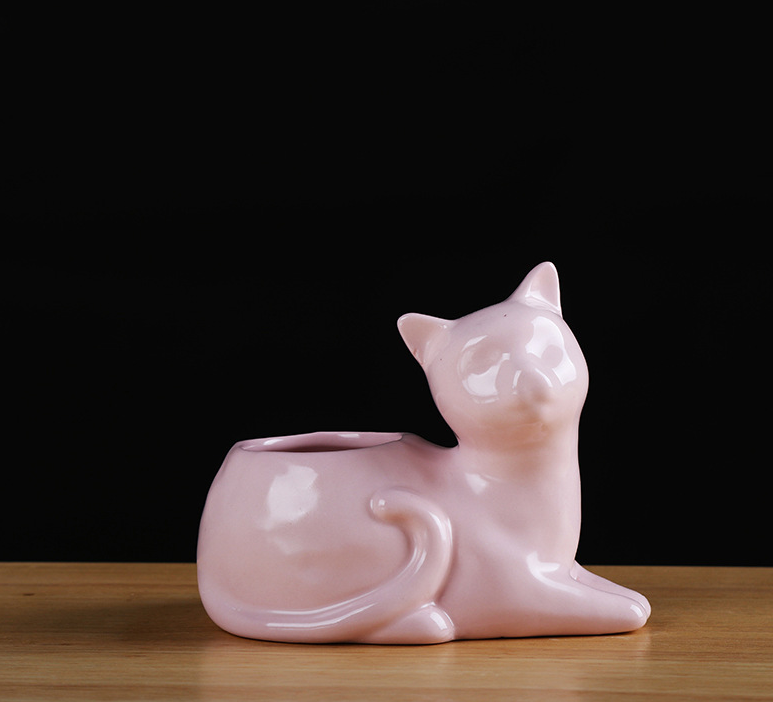 Ceramic Planter for Succulents and Cats