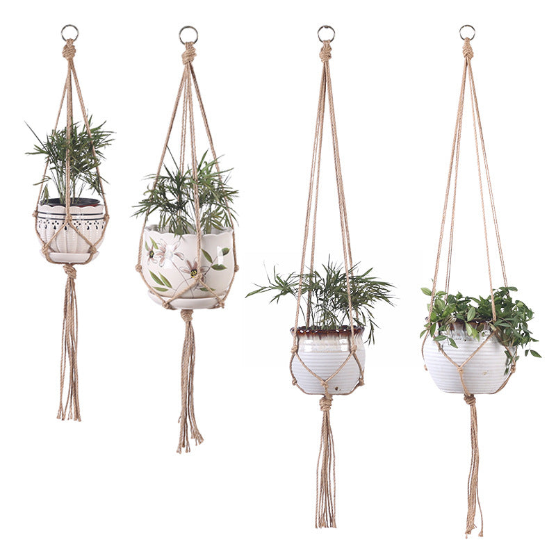 Hanging Planter with Rope and Garden Netting Basket