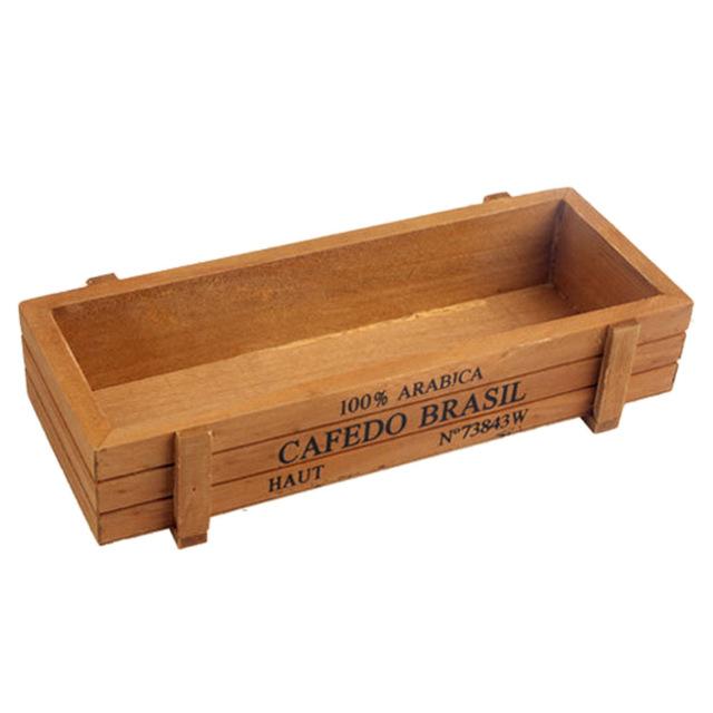 Vintage Wooden Succulent Planter Box (Rectangular)
