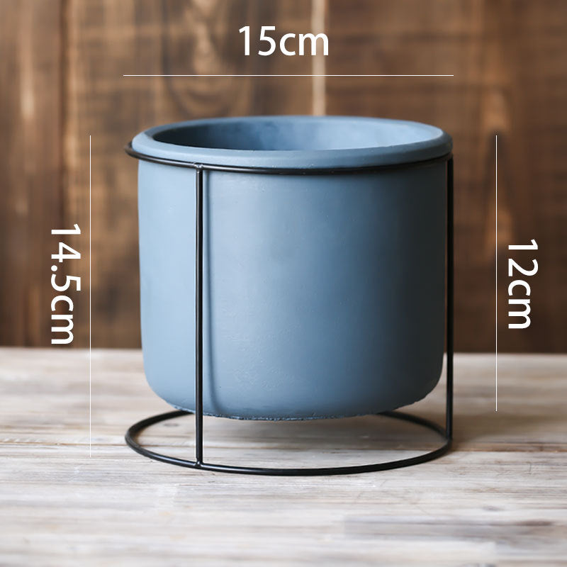 Creative Succulent Planter with Iron Stand Decor