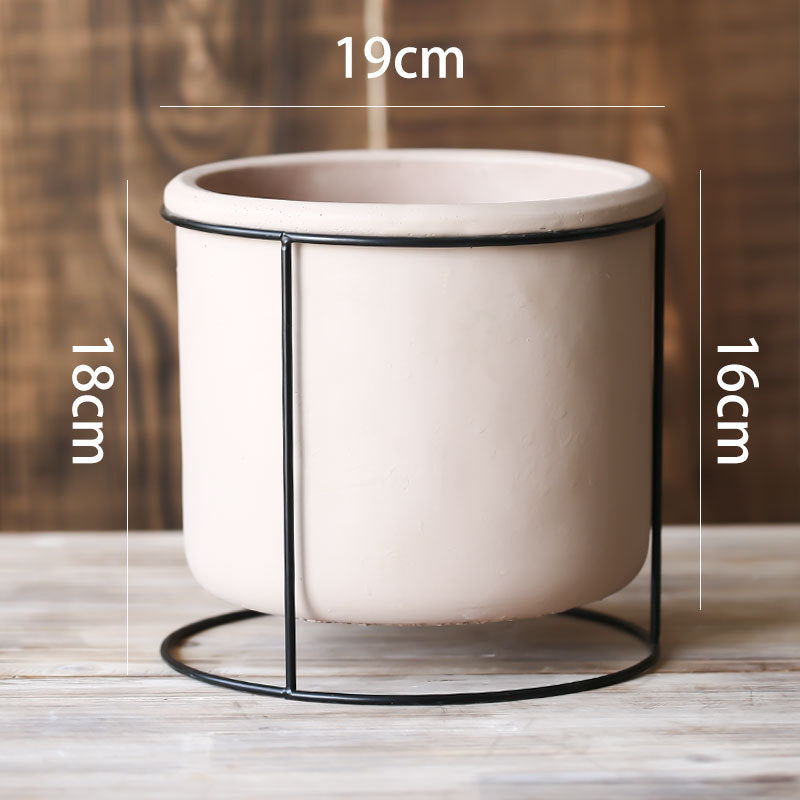 Creative Succulent Planter with Iron Stand Decor
