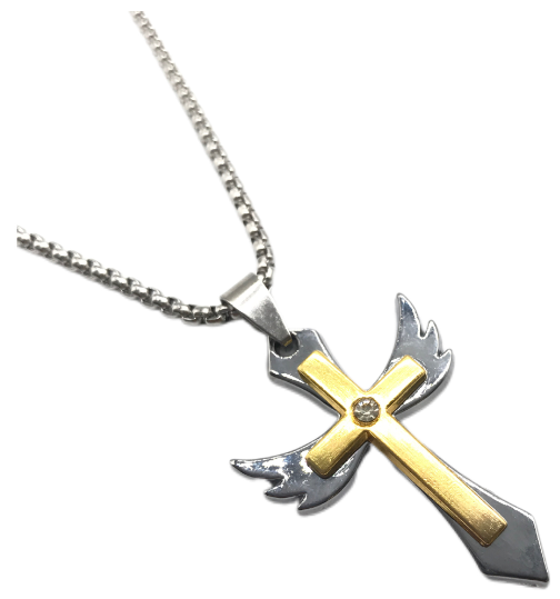 Engel Gottes Kreuz Anhänger Halskette (Ein Stück)