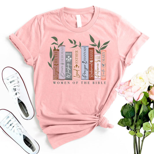 CYJAGNY Damen christliche T-Shirts Kurzarm Damen der Bibel Shirt Buchdruck Shirt Grafik Tee Glaube Religiöses Geschenk T-Shirt Pink