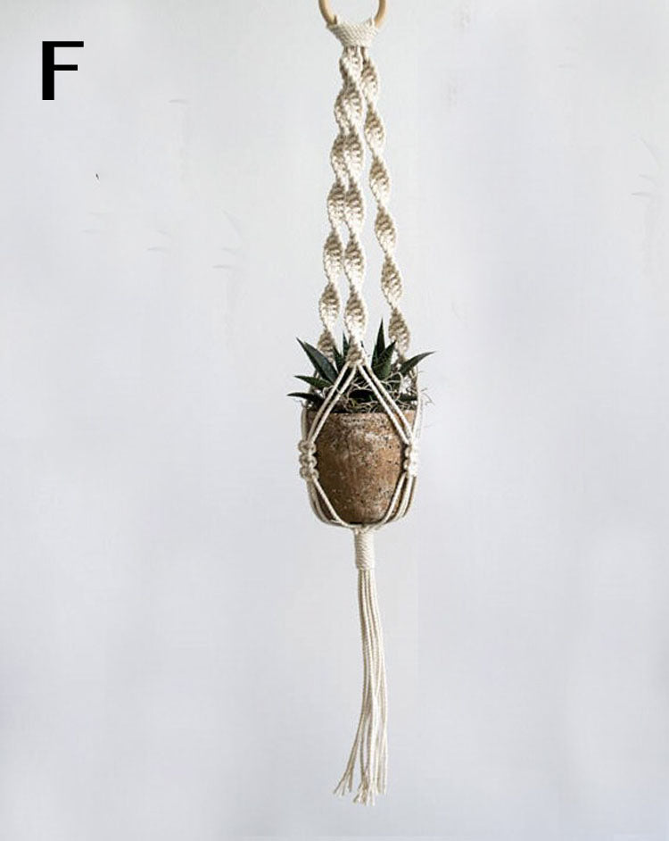 Nordic Handmade Woven Tapestry Hanging Basket Planter