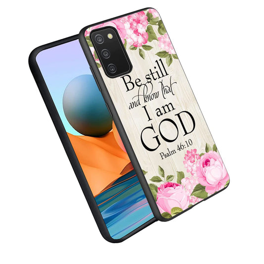 Samsung A02s Case Galaxy A02s Phone Case Liquid Silicone Shock-Proof Case with Soft Buffer Scratch-Resistant Case Suitable for Samsung Galaxy A02s 6.5 inch - Rose Quotes Bible Verse Psalm 46:10