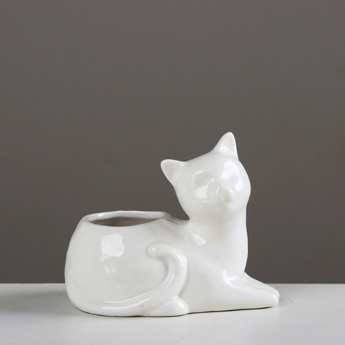 Ceramic Planter for Succulents and Cats