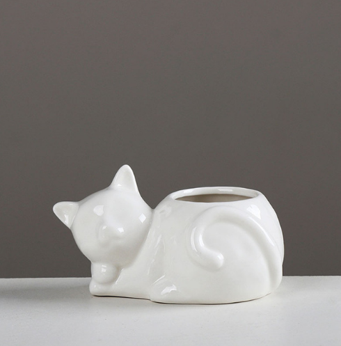 Ceramic Planter for Succulents and Cats