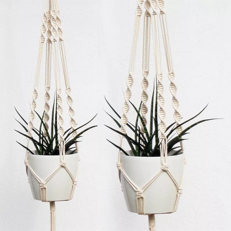 Nordic Handmade Woven Tapestry Hanging Basket Planter