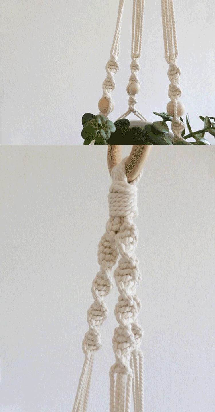 Nordic Handmade Woven Tapestry Hanging Basket Planter